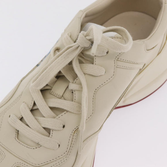 GUCCI GUCCI x Doraemon Low Cut Sneakers Leather 9 White 655025 Auth ar14309M