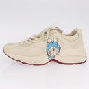 GUCCI GUCCI x Doraemon Low Cut Sneakers Leather 9 White 655025 Auth ar14309M-25