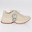 GUCCI GUCCI x Doraemon Low Cut Sneakers Leather 9 White 655025 Auth ar14309M-4