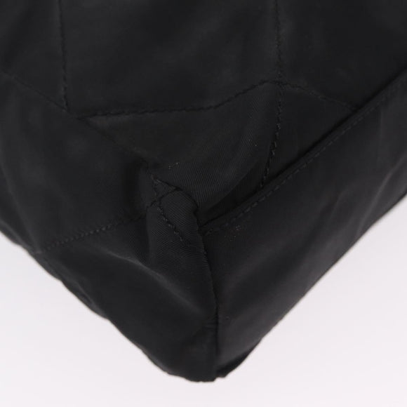PRADA Chain Shoulder Bag Nylon Black Gold Auth ar14310A