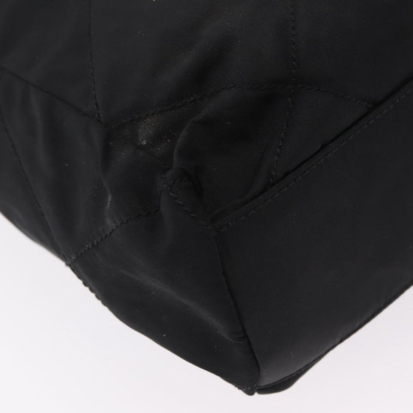 PRADA Chain Shoulder Bag Nylon Black Gold Auth ar14310A