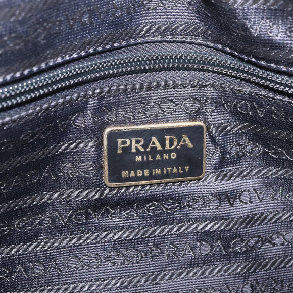 PRADA Chain Shoulder Bag Nylon Black Gold Auth ar14310A