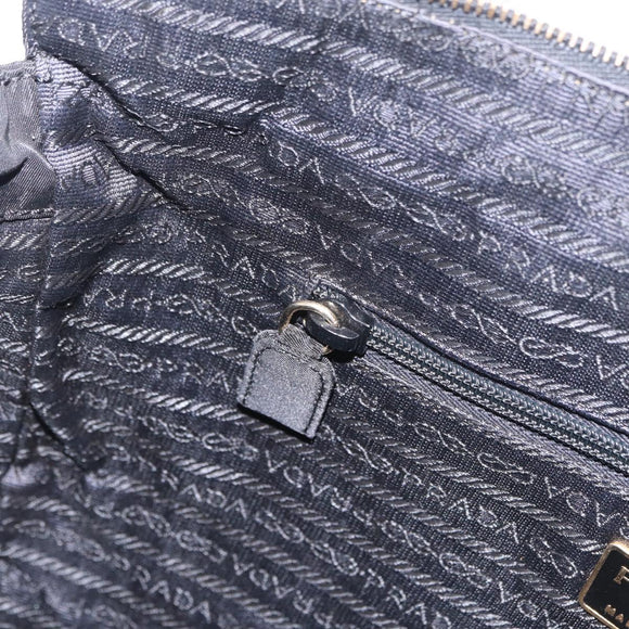 PRADA Chain Shoulder Bag Nylon Black Gold Auth ar14310A