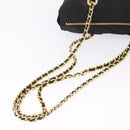 PRADA Chain Shoulder Bag Nylon Black Gold Auth ar14310A-7