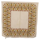CHANEL Scarf Silk White CC Auth ar14315-12