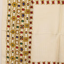 CHANEL Scarf Silk White CC Auth ar14315-5