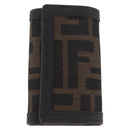 FENDI Zucca Canvas Folding Umbrella Key Case Nylon 2 Set Black Auth ar14318-10