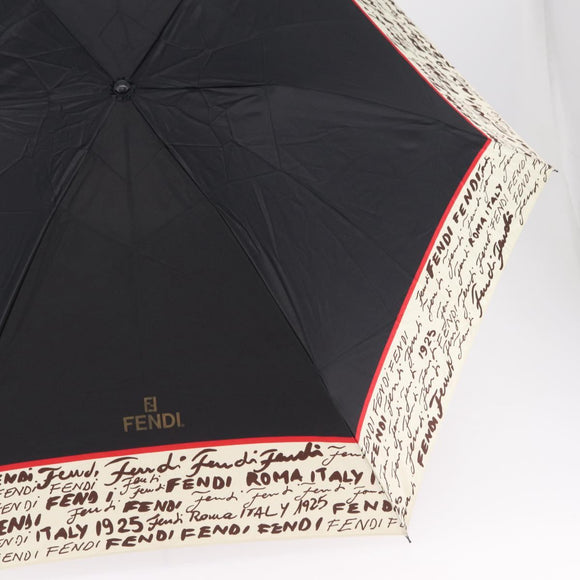 FENDI Zucca Canvas Folding Umbrella Key Case Nylon 2 Set Black Auth ar14318