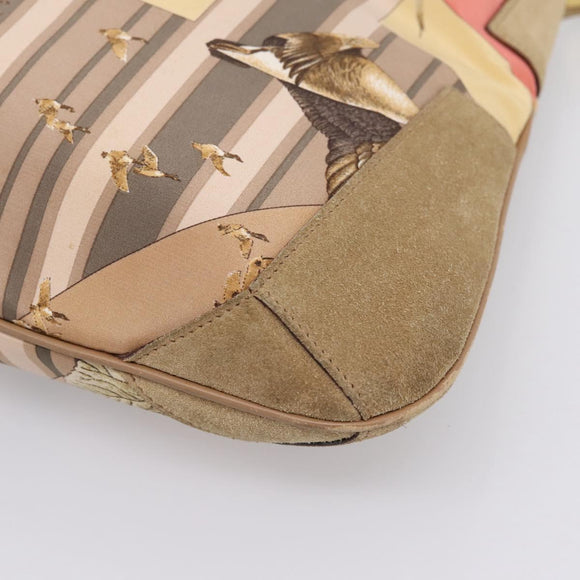 Salvatore Ferragamo Tote Bag Canvas Beige Gold Auth ar14322