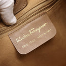 Salvatore Ferragamo Tote Bag Canvas Beige Gold Auth ar14322-16