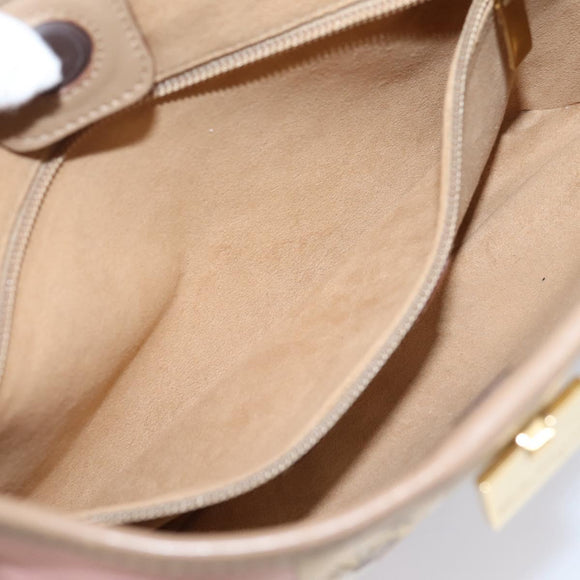 Salvatore Ferragamo Tote Bag Canvas Beige Gold Auth ar14322