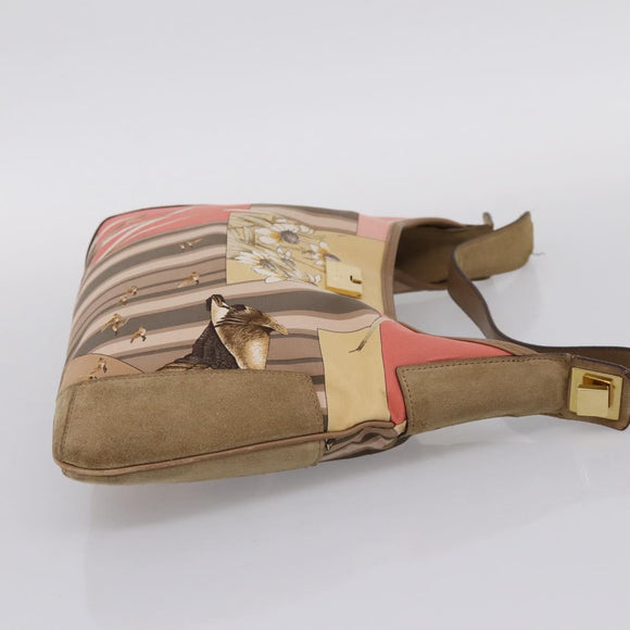 Salvatore Ferragamo Tote Bag Canvas Beige Gold Auth ar14322