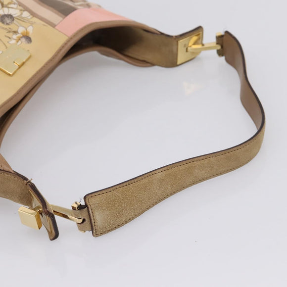 Salvatore Ferragamo Tote Bag Canvas Beige Gold Auth ar14322