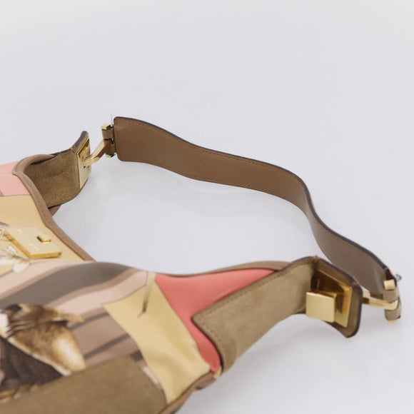 Salvatore Ferragamo Tote Bag Canvas Beige Gold Auth ar14322