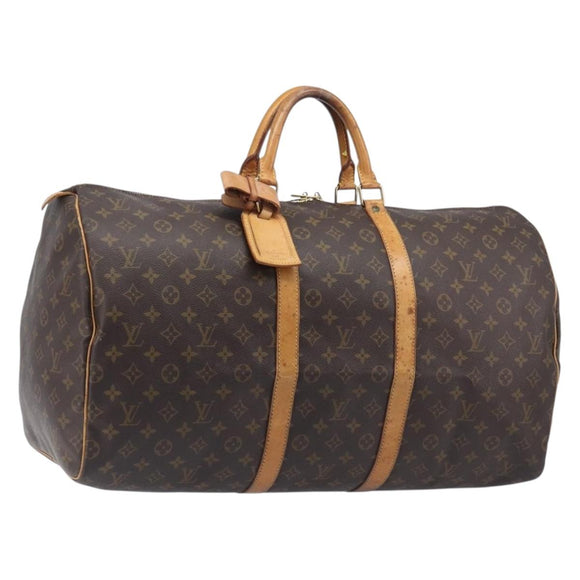 LOUIS VUITTON Monogram Keepall 55 Boston Bag M41424 LV Auth ar14327