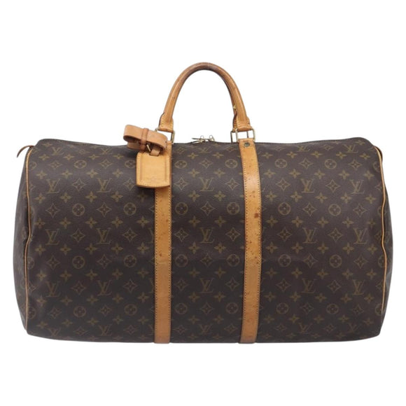 LOUIS VUITTON Monogram Keepall 55 Boston Bag M41424 LV Auth ar14327