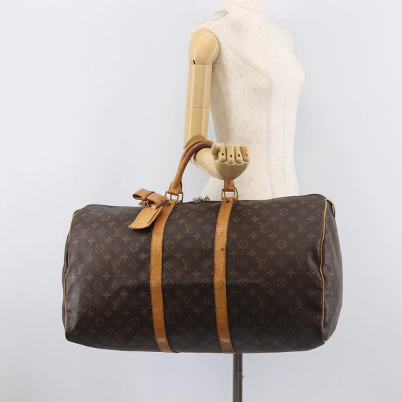 LOUIS VUITTON Monogram Keepall 55 Boston Bag M41424 LV Auth ar14327