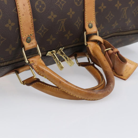 LOUIS VUITTON Monogram Keepall 55 Boston Bag M41424 LV Auth ar14327