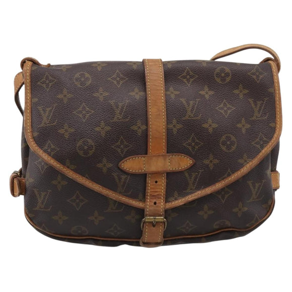 LOUIS VUITTON Monogram Saumur 30 Shoulder Bag M42256 LV Auth ar14332