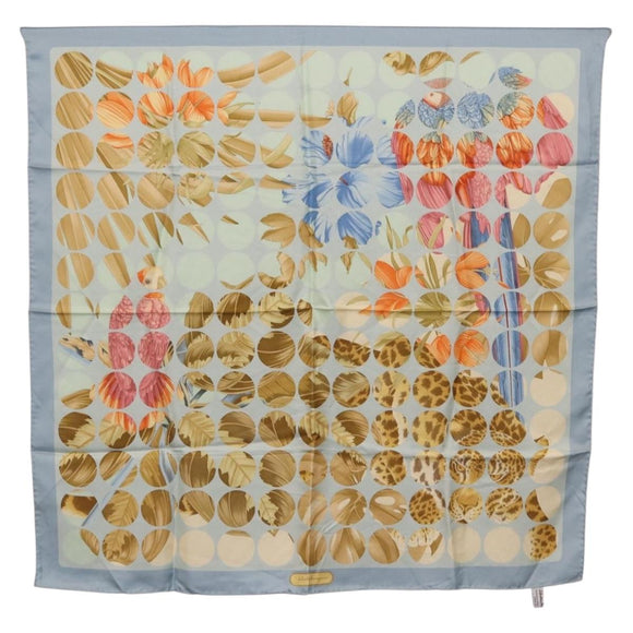 Salvatore Ferragamo Cartier Scarf Silk 2 Set Light Blue Auth ar14344