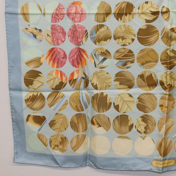 Salvatore Ferragamo Cartier Scarf Silk 2 Set Light Blue Auth ar14344