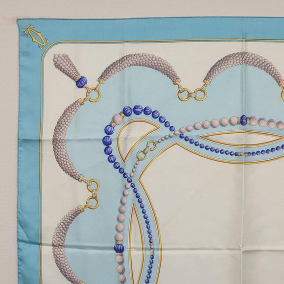 Salvatore Ferragamo Cartier Scarf Silk 2 Set Light Blue Auth ar14344