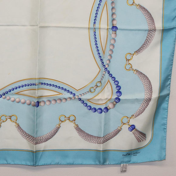 Salvatore Ferragamo Cartier Scarf Silk 2 Set Light Blue Auth ar14344