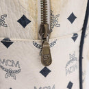 MCM Vicetos Logogram Shoulder Bag PVC Leather White Gold Auth ar14345-16