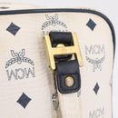 MCM Vicetos Logogram Shoulder Bag PVC Leather White Gold Auth ar14345-17