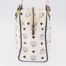MCM Vicetos Logogram Shoulder Bag PVC Leather White Gold Auth ar14345-7