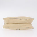 PRADA Tote Bag Leather Ivory Silver Auth ar14347-10