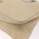 PRADA Tote Bag Leather Ivory Silver Auth ar14347-14