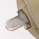 PRADA Tote Bag Leather Ivory Silver Auth ar14347-18