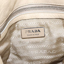 PRADA Tote Bag Leather Ivory Silver Auth ar14347-20
