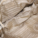 PRADA Tote Bag Leather Ivory Silver Auth ar14347-21