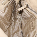 PRADA Tote Bag Leather Ivory Silver Auth ar14347-23