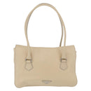 PRADA Tote Bag Leather Ivory Silver Auth ar14347-3