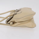 PRADA Tote Bag Leather Ivory Silver Auth ar14347-5