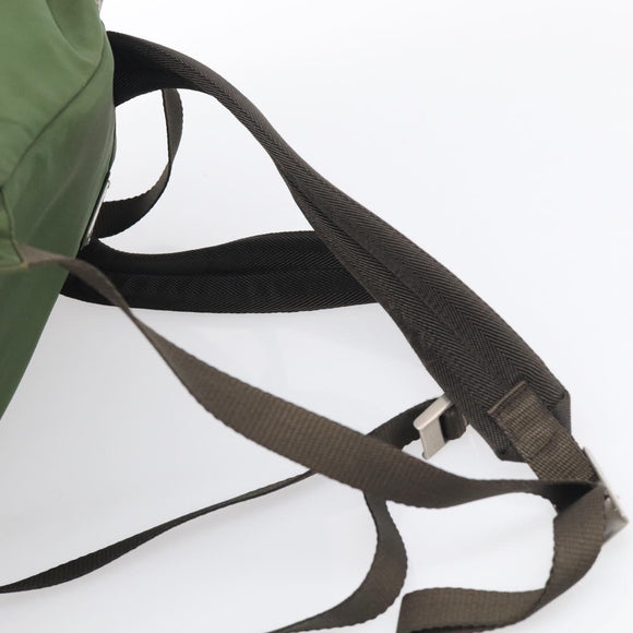 PRADA Backpack Nylon Green Silver Auth ar14348