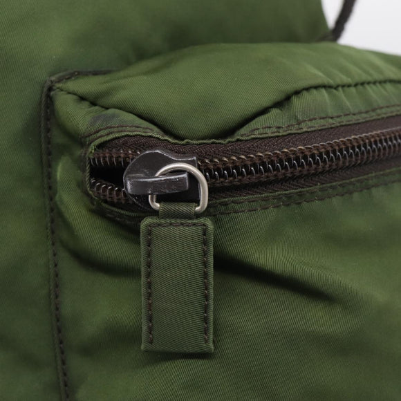 PRADA Backpack Nylon Green Silver Auth ar14348