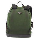 PRADA Backpack Nylon Green Silver Auth ar14348-3