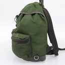PRADA Backpack Nylon Green Silver Auth ar14348-5
