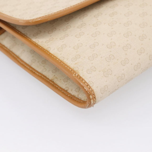 GUCCI Micro GG Supreme Shoulder Bag PVC Beige Gold Auth ar14351