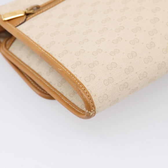 GUCCI Micro GG Supreme Shoulder Bag PVC Beige Gold Auth ar14351