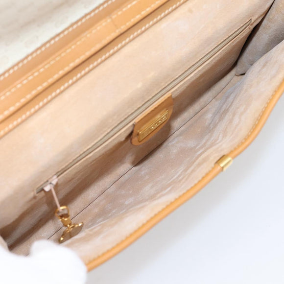 GUCCI Micro GG Supreme Shoulder Bag PVC Beige Gold Auth ar14351