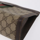 GUCCI GG Supreme Web Sherry Line Clutch Bag PVC Beige 67 014 2125 Auth ar14352-11