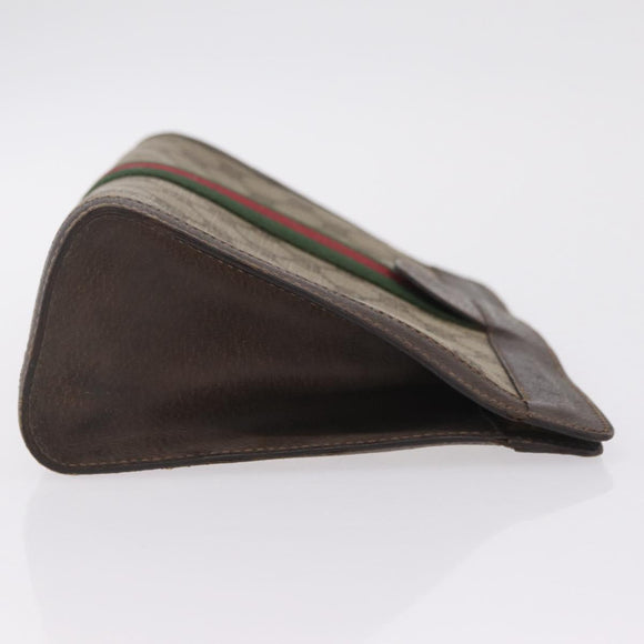 GUCCI GG Supreme Web Sherry Line Clutch Bag PVC Beige 67 014 2125 Auth ar14352