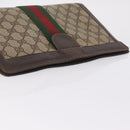 GUCCI GG Supreme Web Sherry Line Clutch Bag PVC Beige 67 014 2125 Auth ar14352-6