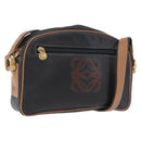 LOEWE Shoulder Bag Leather Black Gold Auth ar14355-1