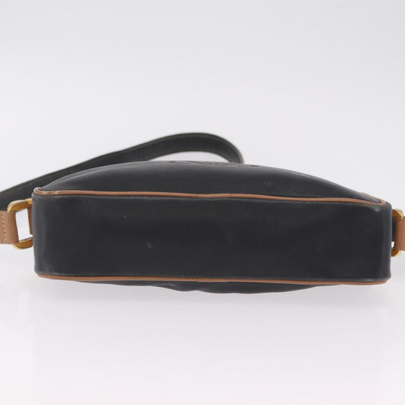 LOEWE Shoulder Bag Leather Black Gold Auth ar14355